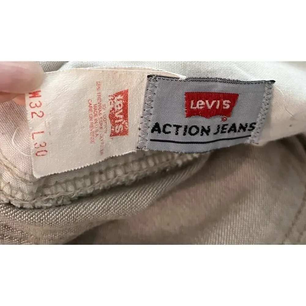 Levi's Vintage Orange Tab Beige Men's Action Jeans W32 L30 Made in USA‎